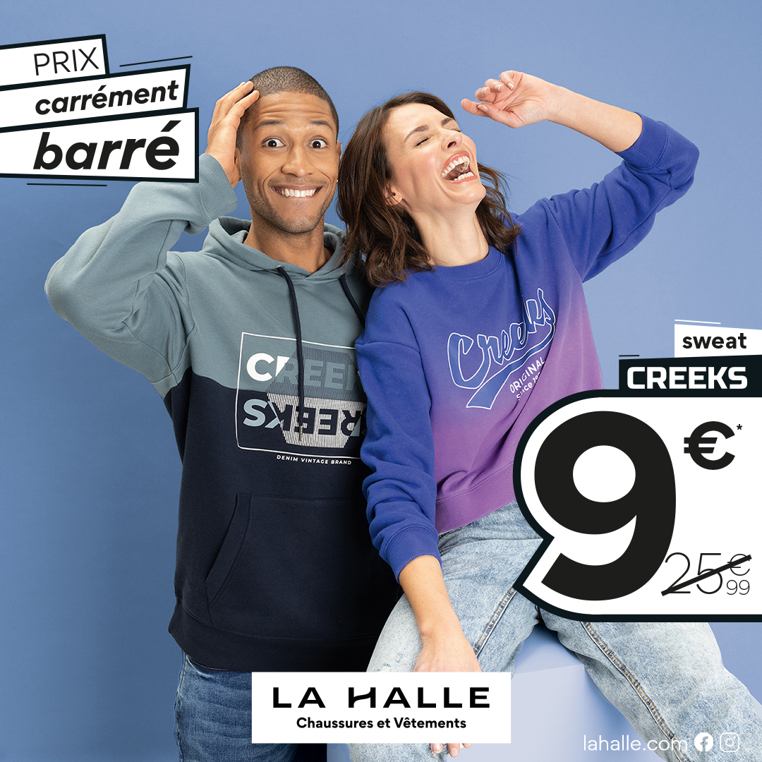 Main site - Sweat Creeks en promotion ! - la halle banniere digitales - 1