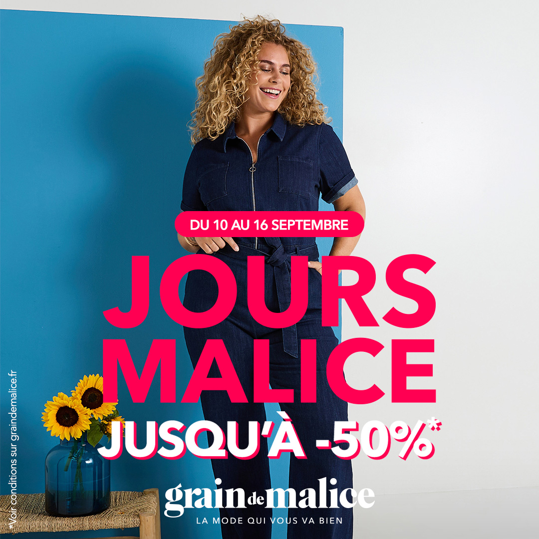 Main site - Jusqu'à -50% sur une sélection de pièces chez Grain de Malice - visuel centre co - 1