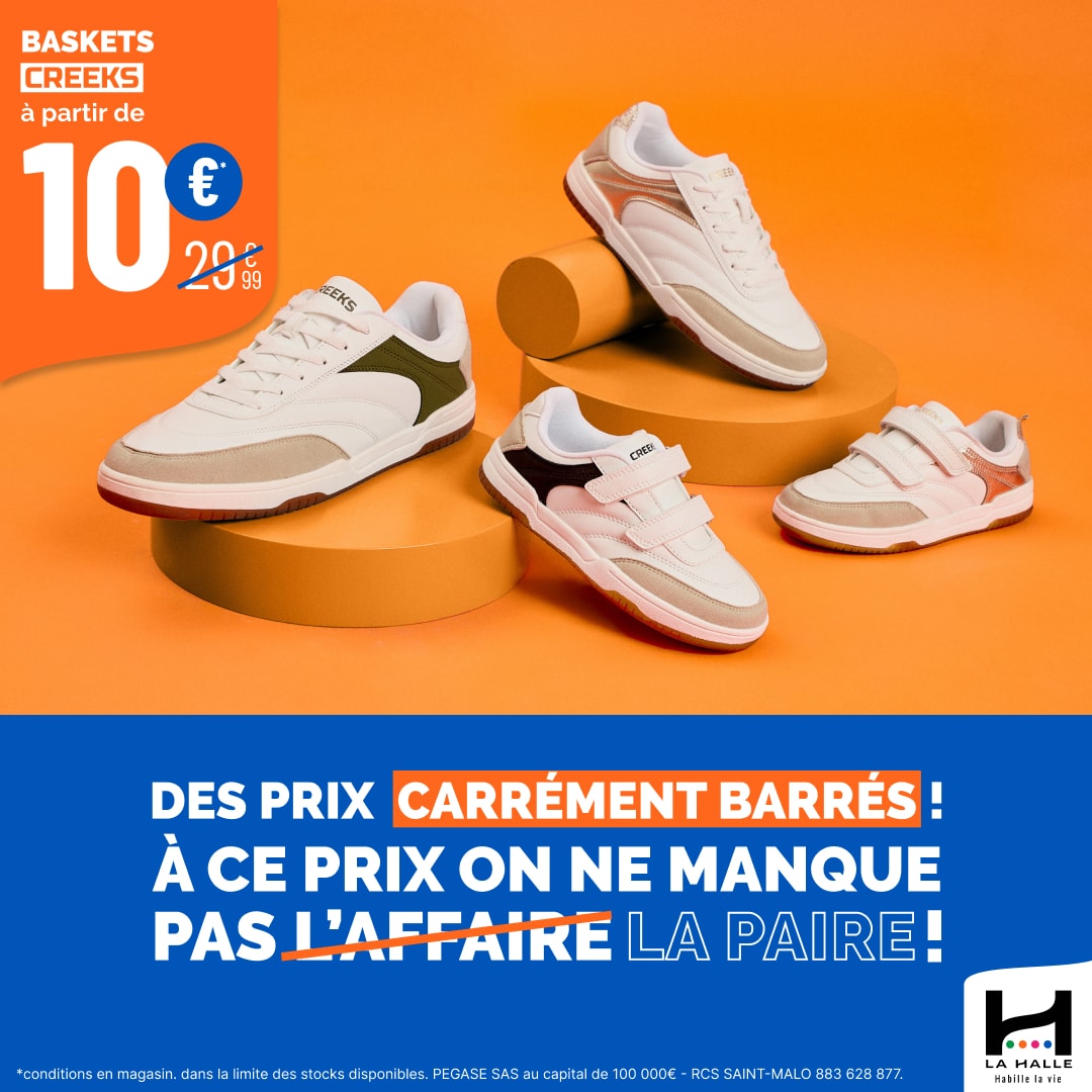 Main site - Nos baskets CREEKS à des prix carrément barrés - 1080x1080 oa 1 - 2 Main site - Nos baskets CREEKS à des prix carrément barrés - 1080x1080 oa 1 - 1