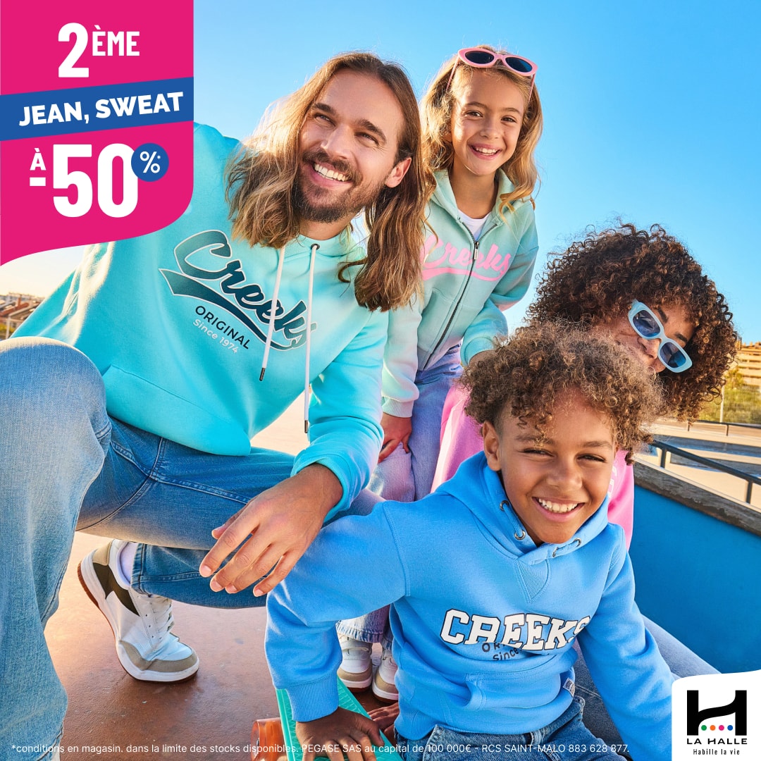 Main site - Casu'Hall : Le 2ème jean ou sweat à -50% - 1080x1080 oa - 2 Main site - Casu'Hall : Le 2ème jean ou sweat à -50% - 1080x1080 oa - 1