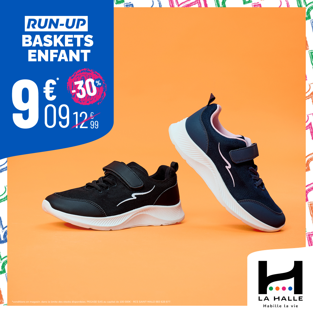 Main site - -30% sur une sélection de baskets chez La Halle ! - baskets run up 1080 x 1080 - 2 Main site - -30% sur une sélection de baskets chez La Halle ! - baskets run up 1080 x 1080 - 1